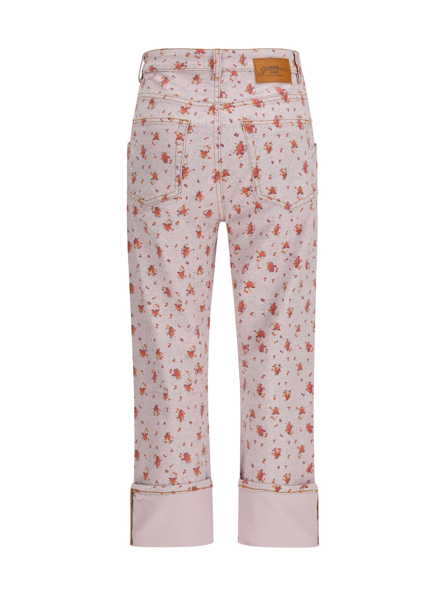 Capri Pants Peachskin Print Cotton Jean