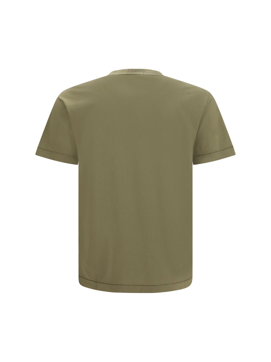 T-Shirt Logo Patch Military Green Cotton T-shirts