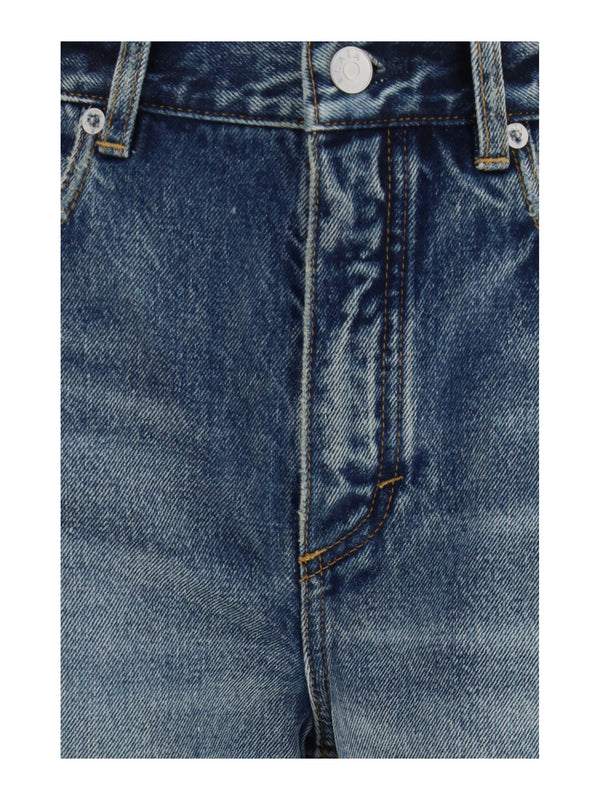 Jeans Straight-Leg Dirty Wash Cotton