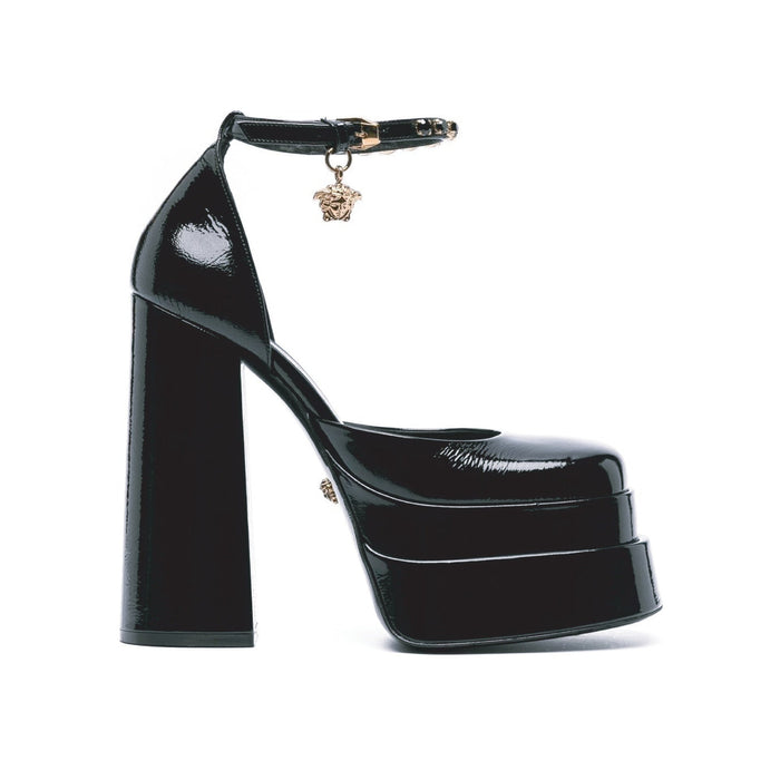 Leather Platform Sandals Black Calf