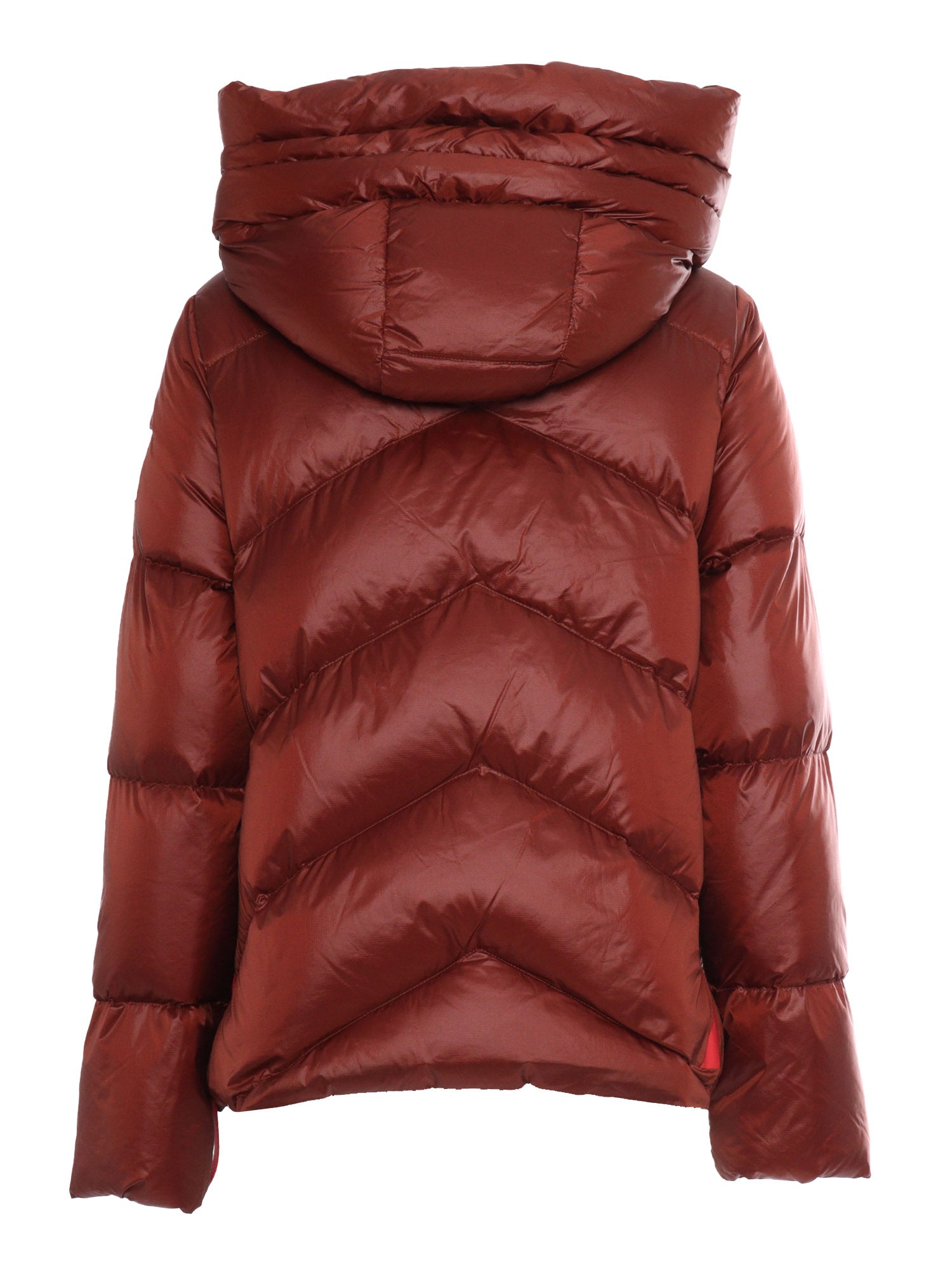 Down Jacket Brown Polyamide Short Puffer