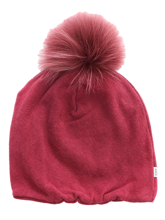 Real Murmasky Fur Beanie Red Hat