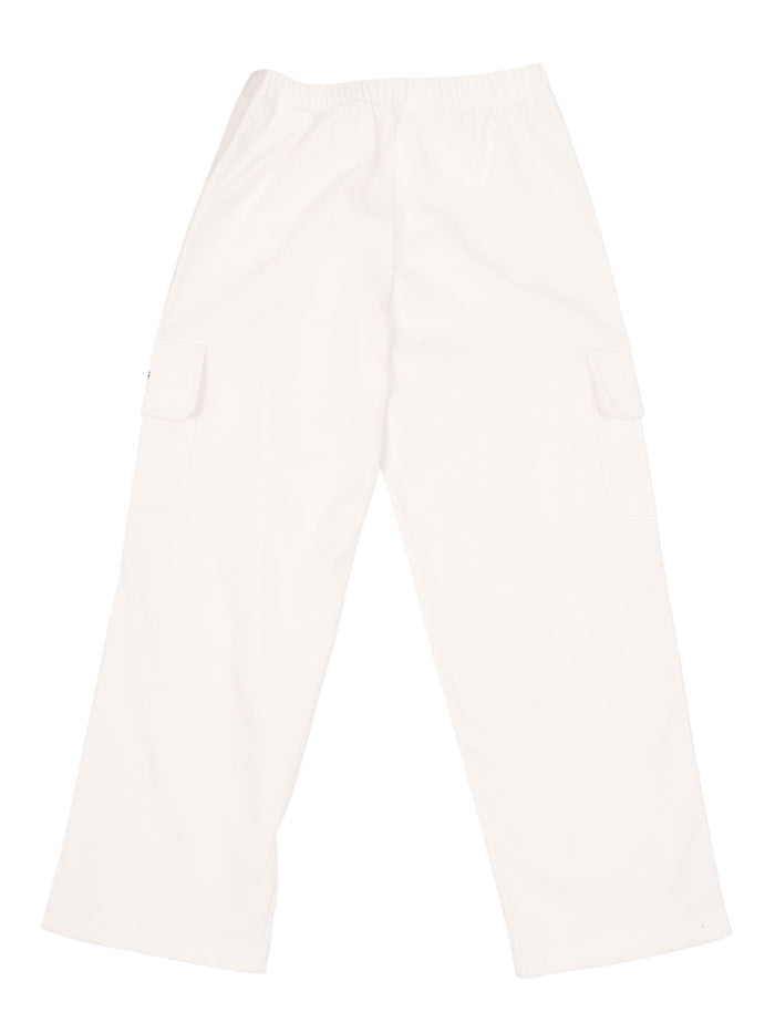 Track Wide Leg Cargo Pant Girl White