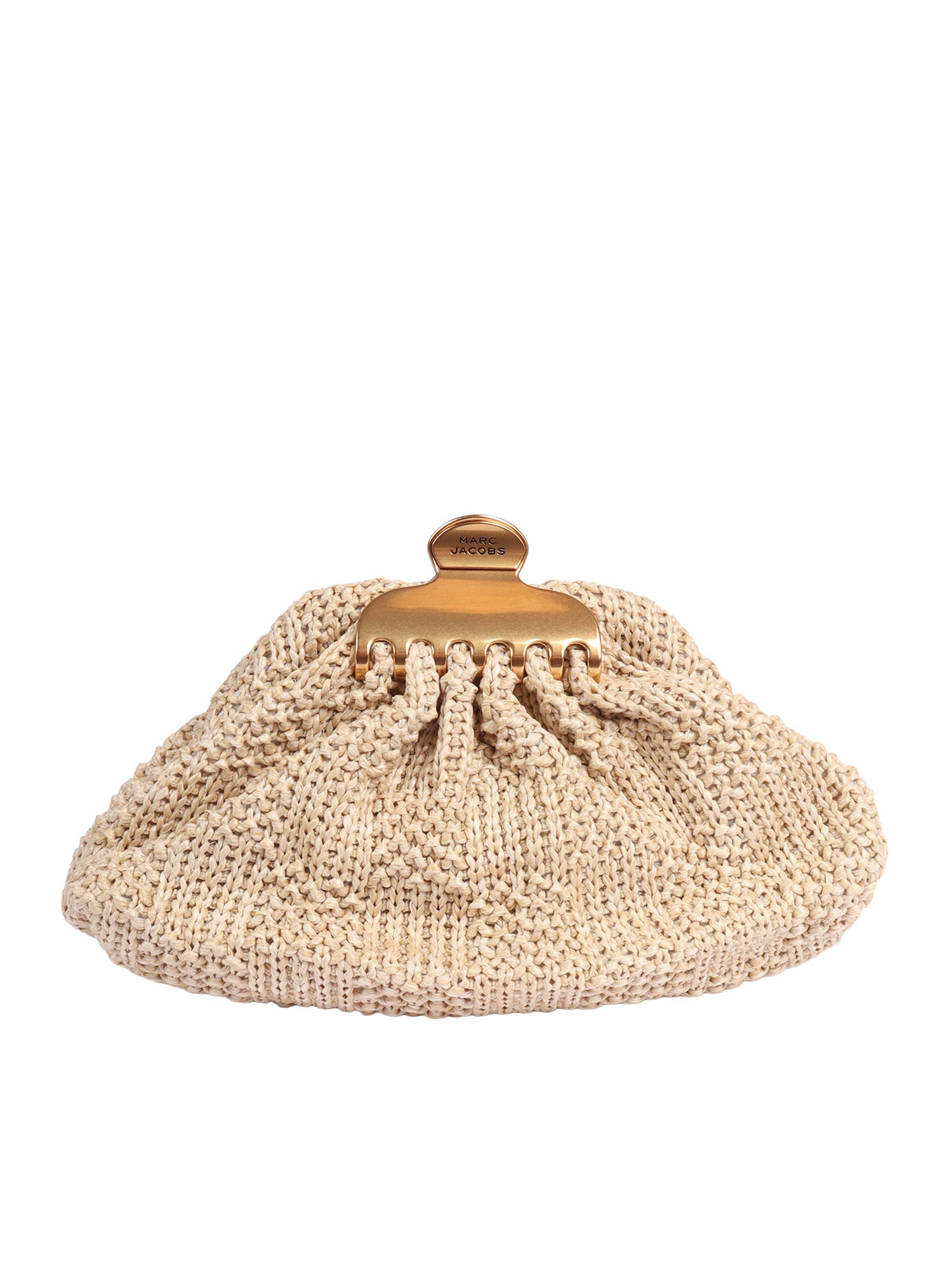 The Small Claw Clip Clutch Beige Polyethylene Shoulder Bag