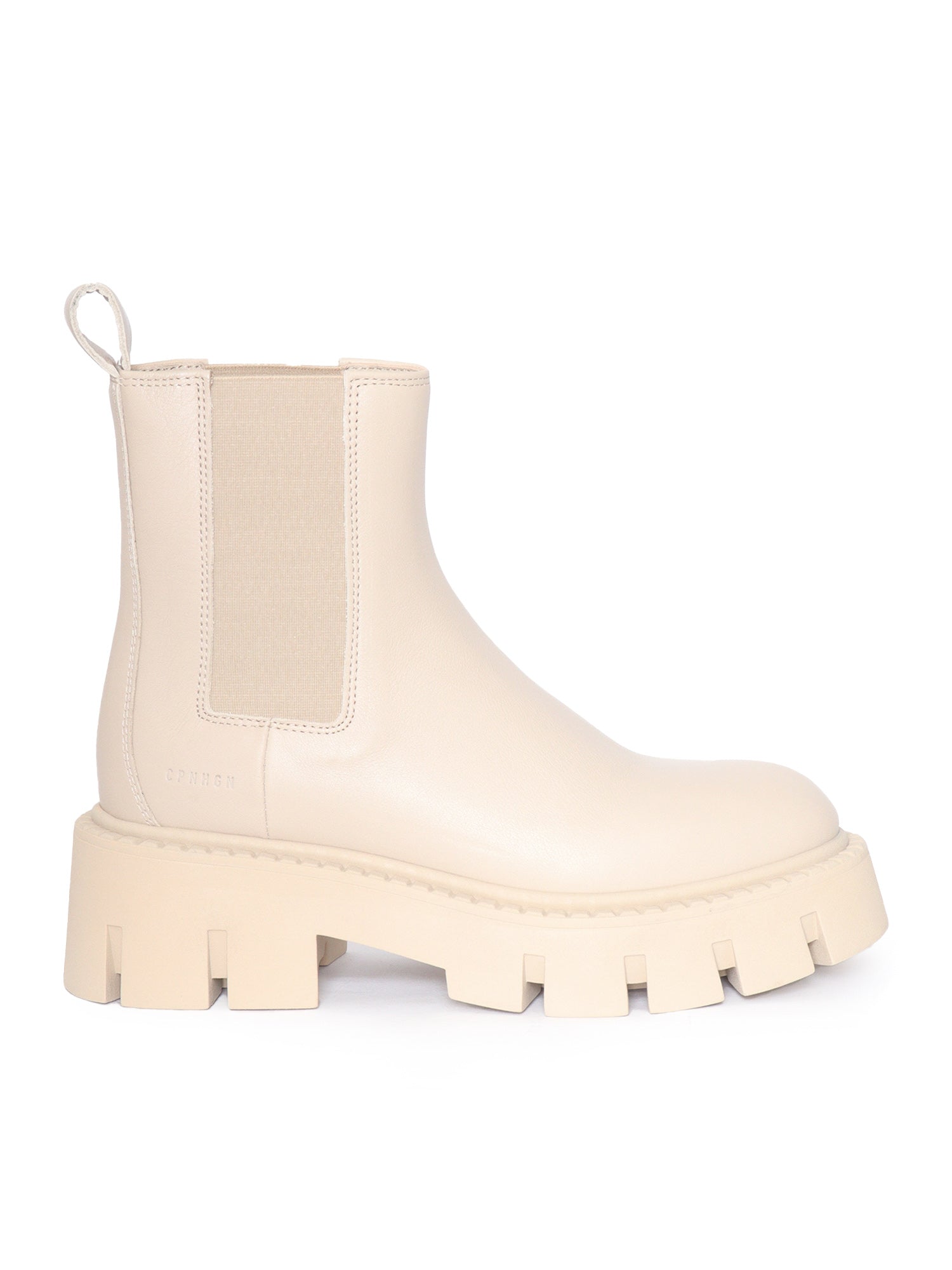 Woman Leather Chelsea Boot Beige Booties