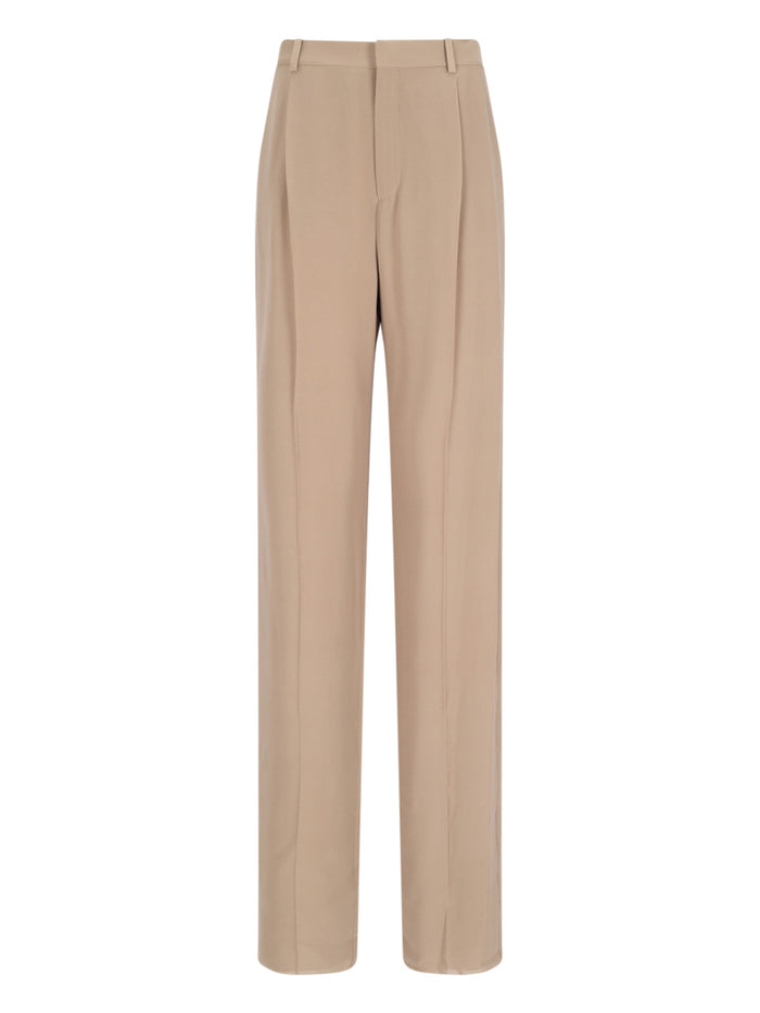 Saint Laurent Trousers Beige Silk