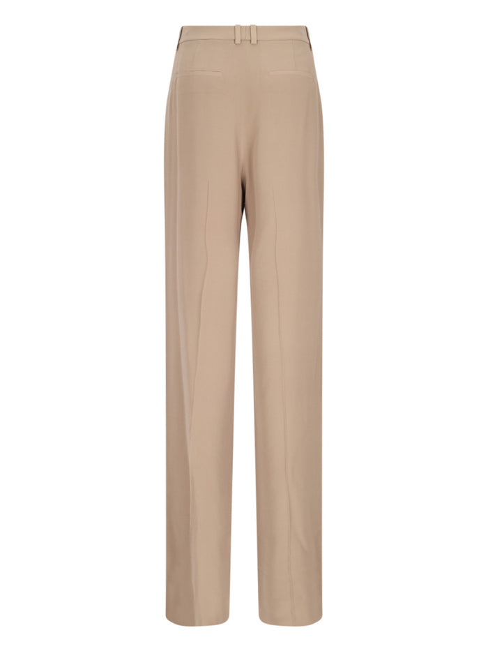 Saint Laurent Trousers Beige Silk