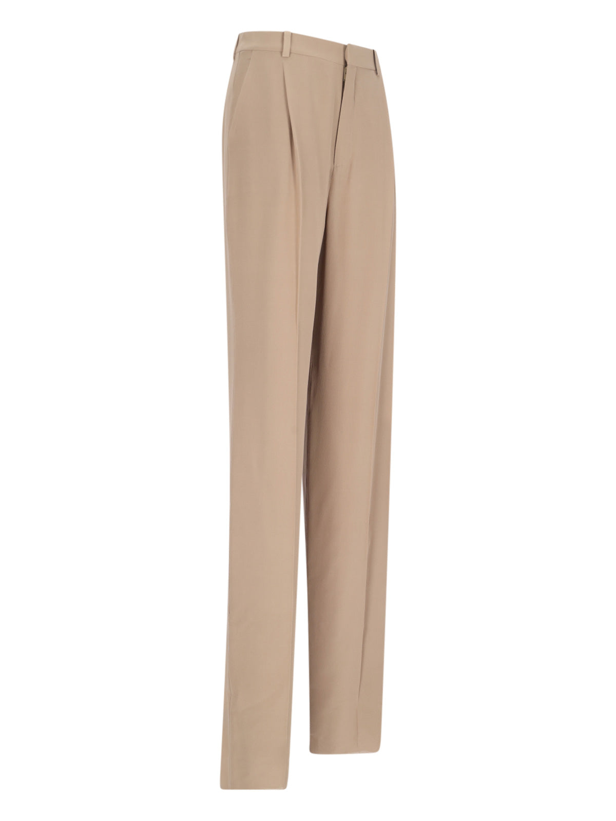 Saint Laurent Trousers Beige Silk