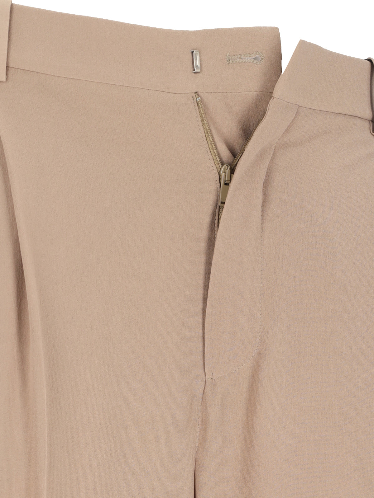 Saint Laurent Trousers Beige Silk