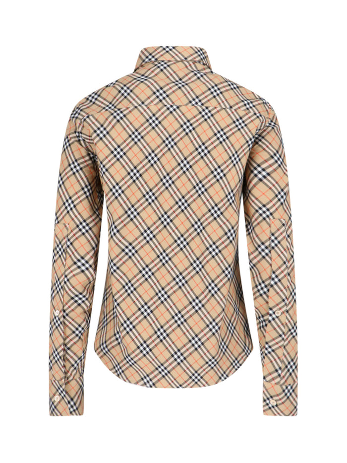 Burberry Shirts Beige Cotton