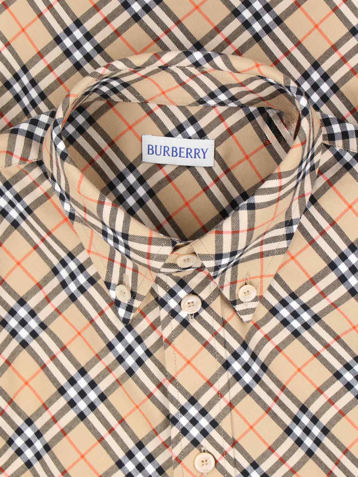 Burberry Shirts Beige Cotton