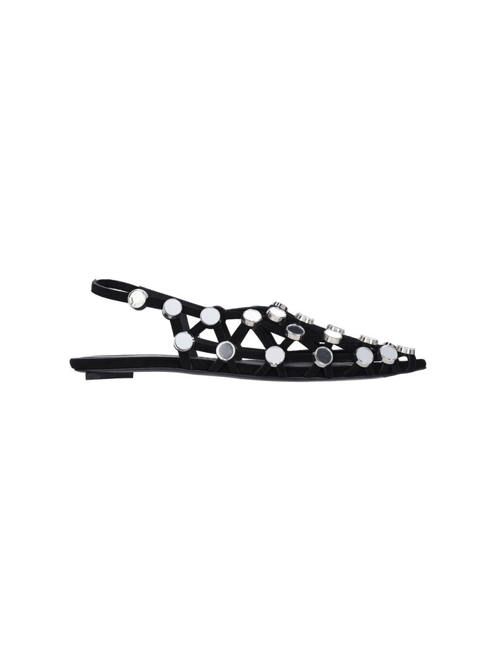 The Attico Flat Shoes Black Goat Leather