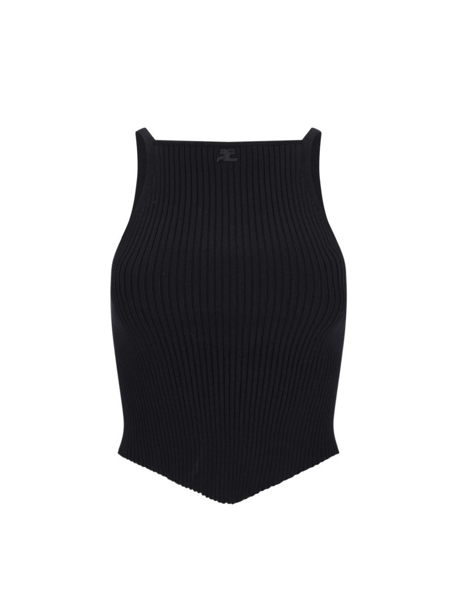 CourrèGes 70% Viscose tank top in black