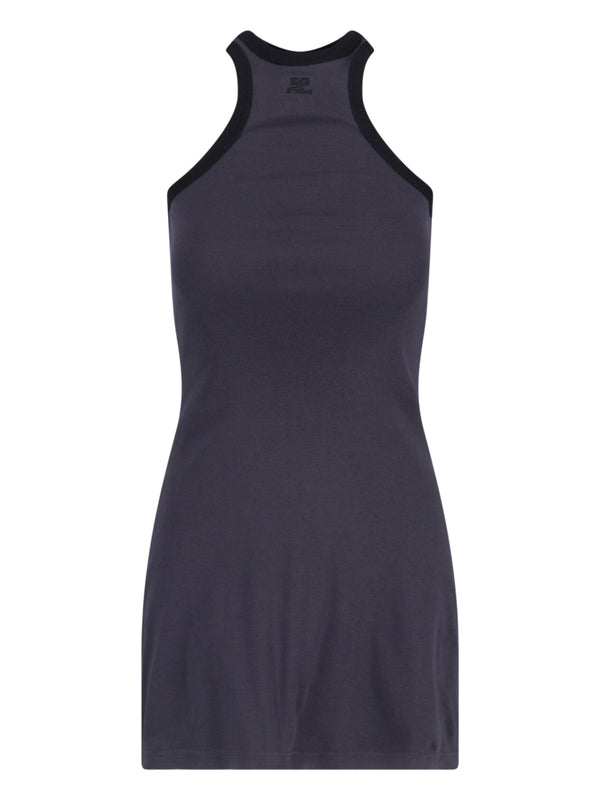 CourrèGes 100% Cotton dress in navy