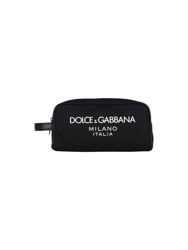 Dolce & Gabbana Outer: 50% polyamide travel wallet in black