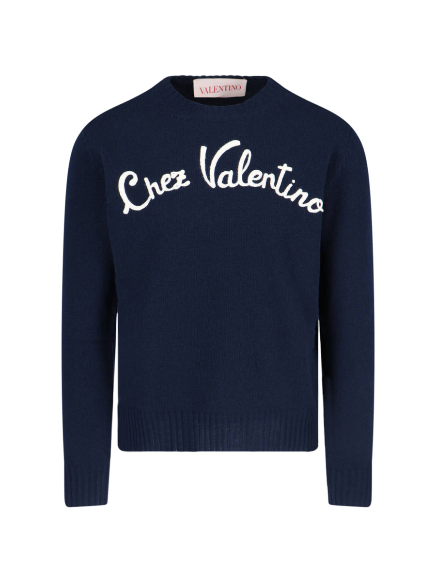 Valentino 100% virgin wool sweater in navy