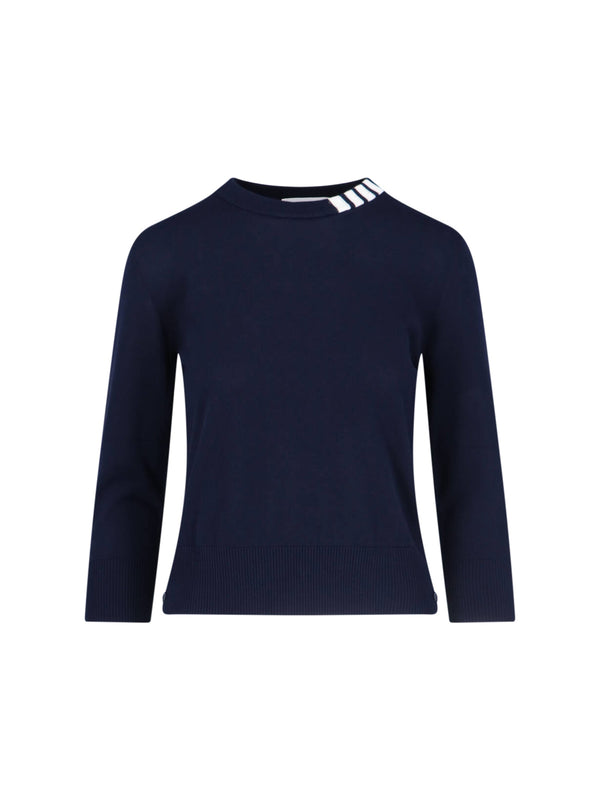 Thom Browne 100% Cotton sweater in navy