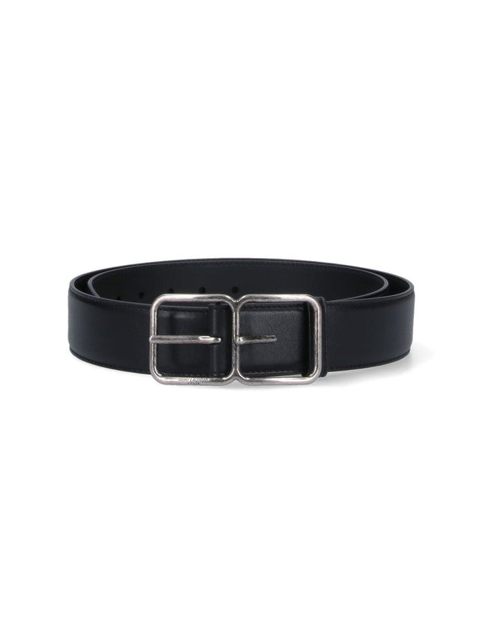 Saint Laurent Belts Black Calf Leather