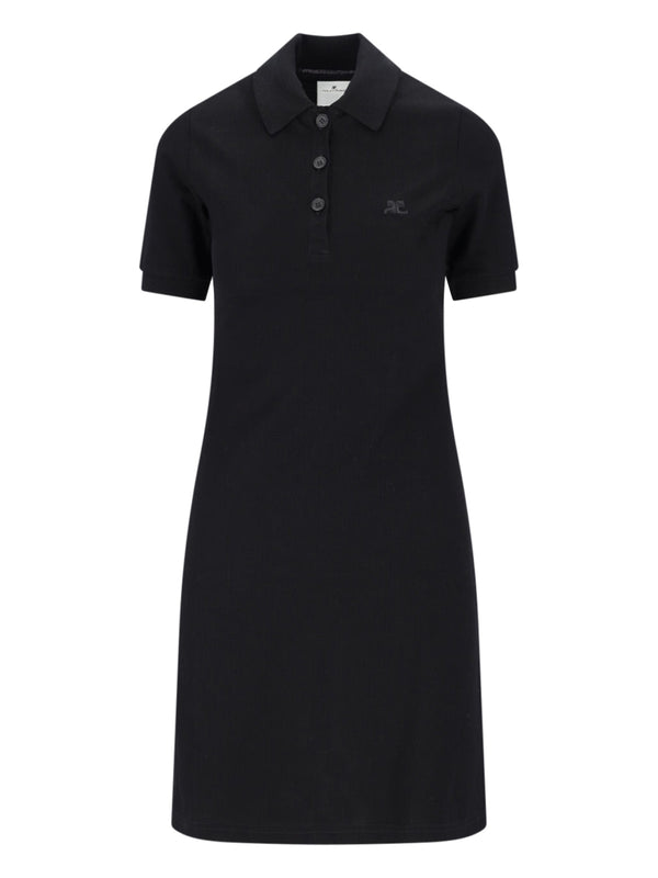 CourrèGes 100% Cotton dress in black