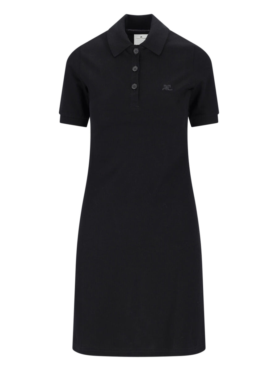 CourrèGes 100% Cotton dress in black
