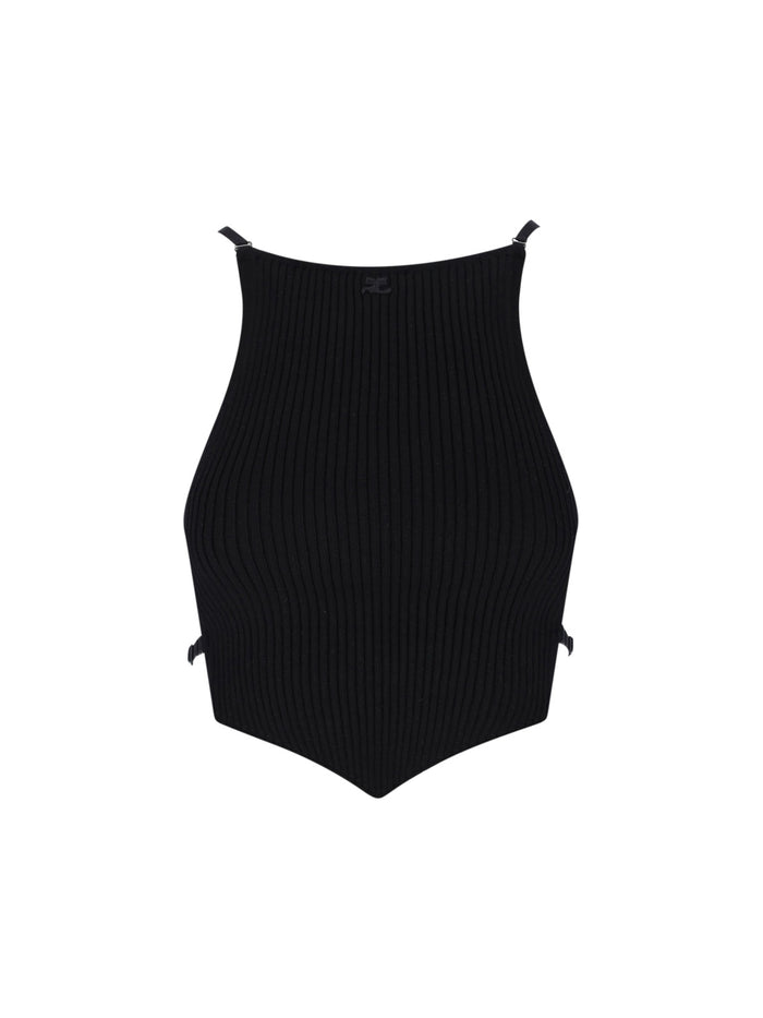Courrèges Top Black Viscose