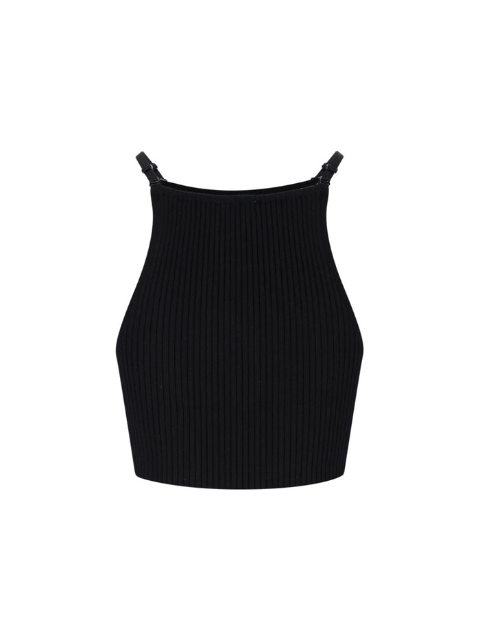 Courrèges Top Black Viscose