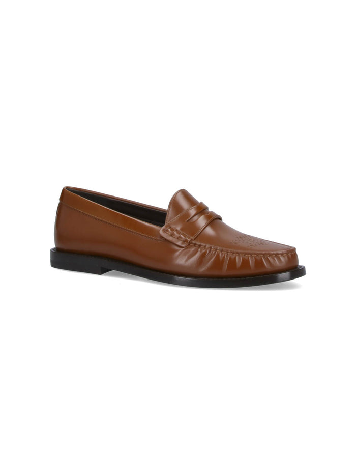 Céline Flat Shoes Brown Bull Leather