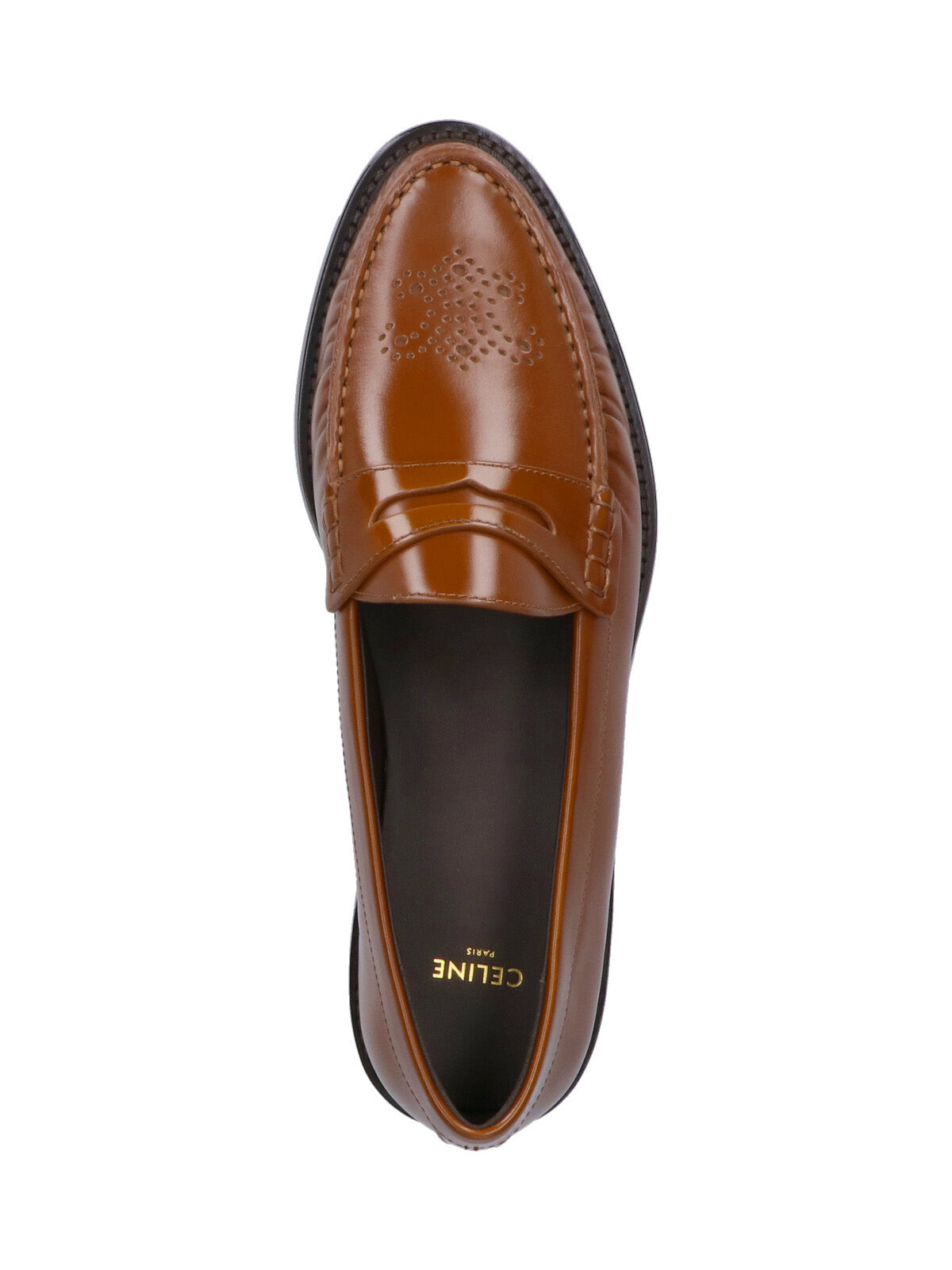 Céline Flat Shoes Brown Bull Leather