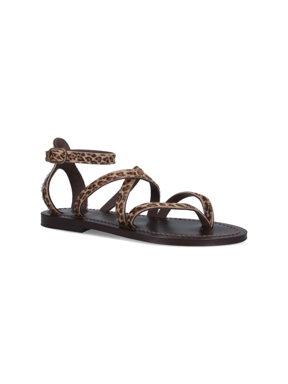 K Jacques St Tropez Sandals Brown Leather