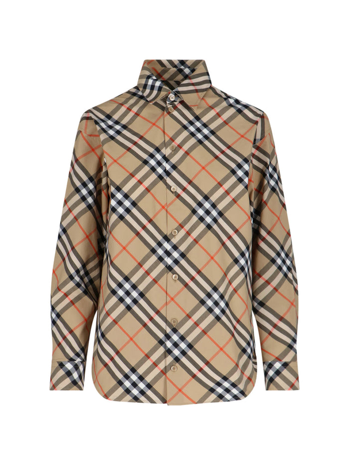 Burberry Shirts Beige Cotton