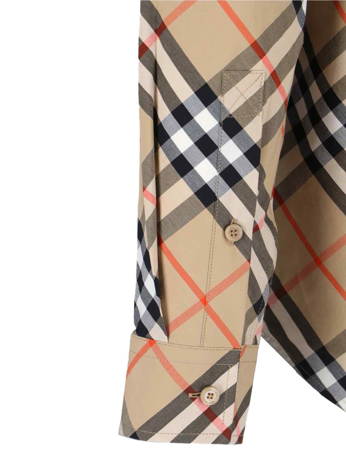 Burberry Shirts Beige Cotton