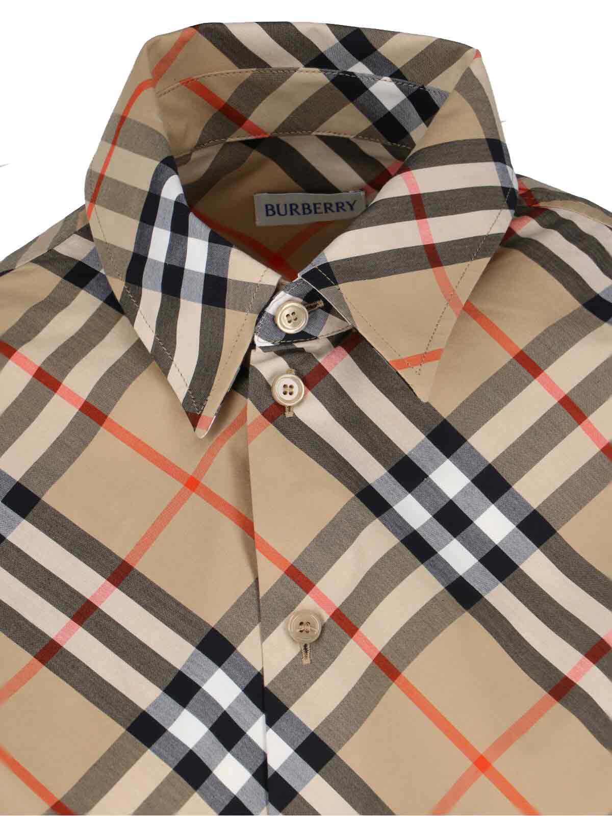 Burberry Shirts Beige Cotton