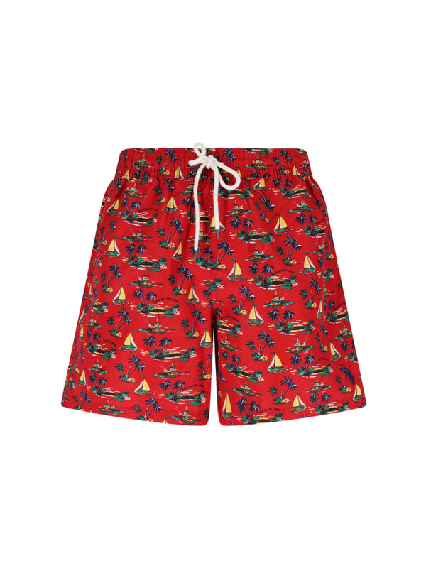 Polo Ralph Lauren 100% Recycled Polyester swim shorts in red