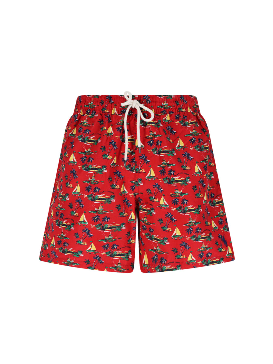 Polo Ralph Lauren 100% Recycled Polyester swim shorts in red