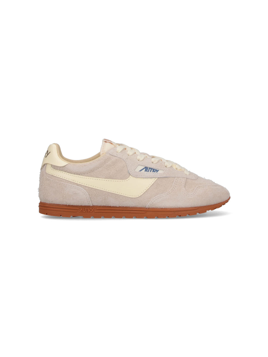 Autry Upper: 75% Suede Cow Leather sneakers in beige