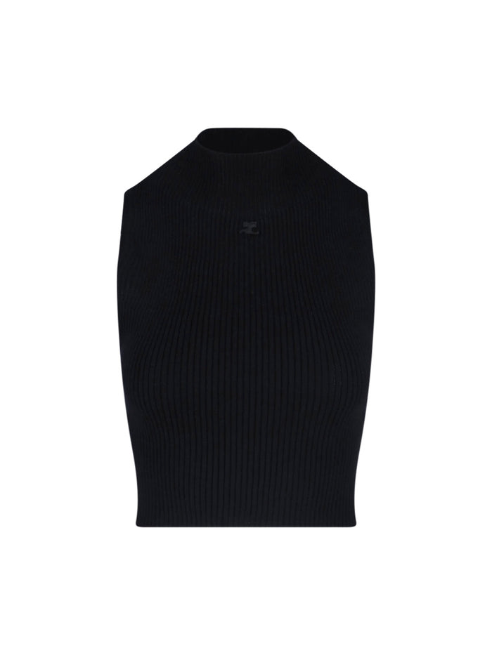 Courrèges Top Black Cotton