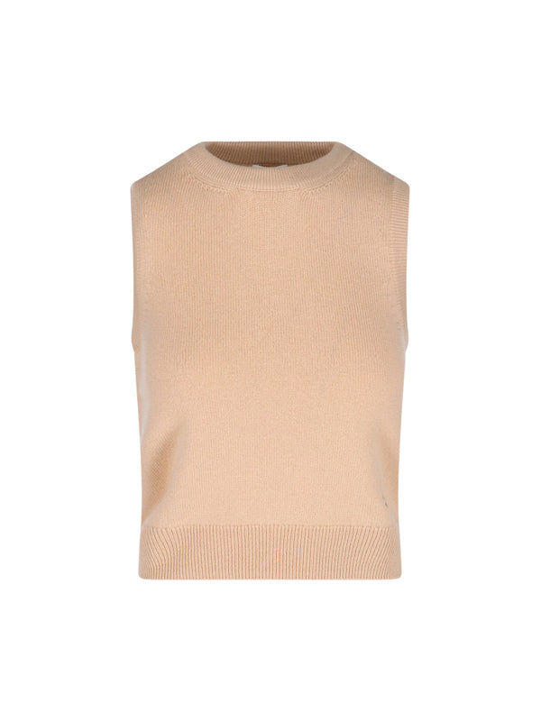 CéLine 100% cashmere tank top in beige