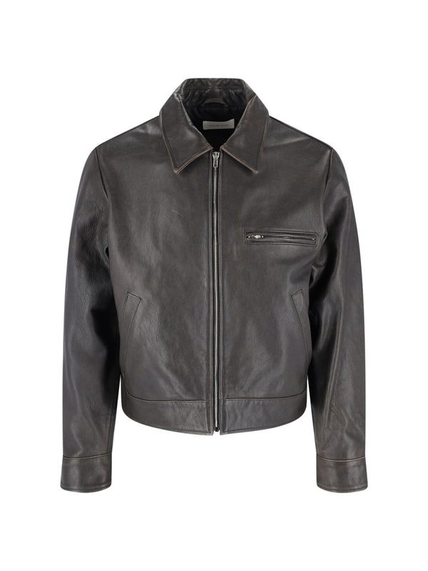 Berner Kuhl 100% leather jacket in gray