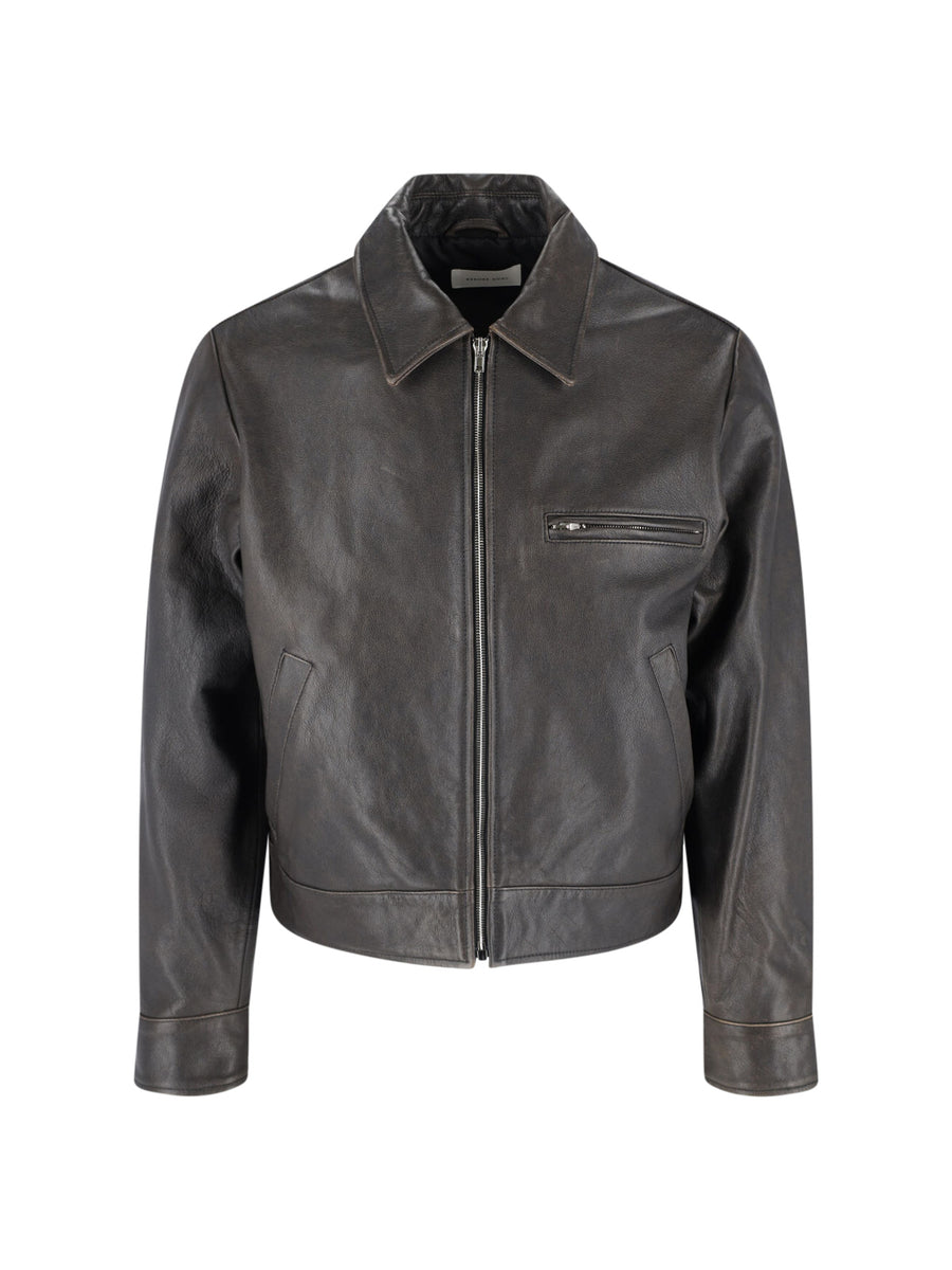 Berner Kuhl 100% leather jacket in gray
