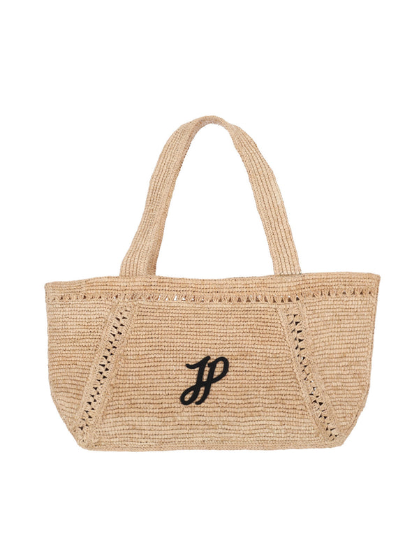 Patou 100% Raffia tote bag in beige