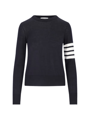 Thom Browne 100% Virgin Wool sweater in navy