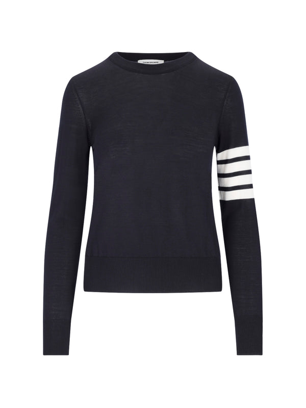 Thom Browne 100% Virgin Wool sweater in navy