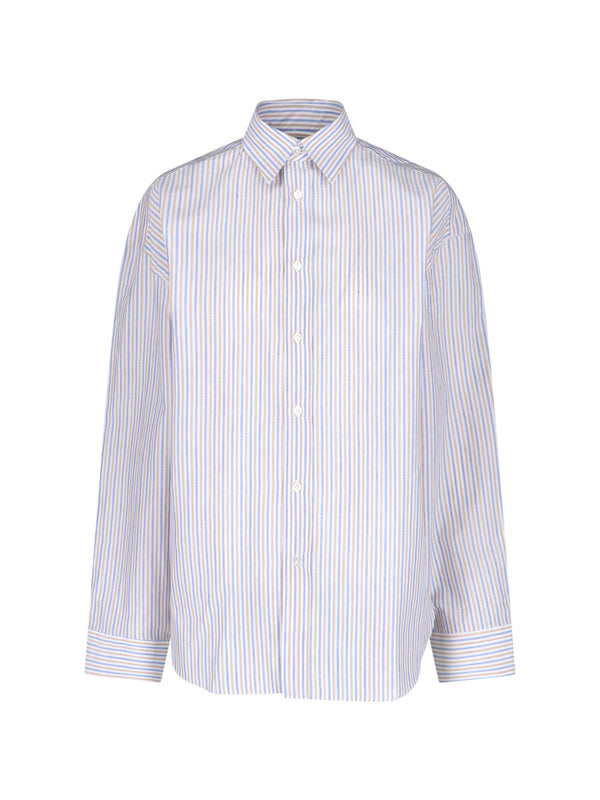 Finamore Orianapd 71% cotton 29% linen shirt in white