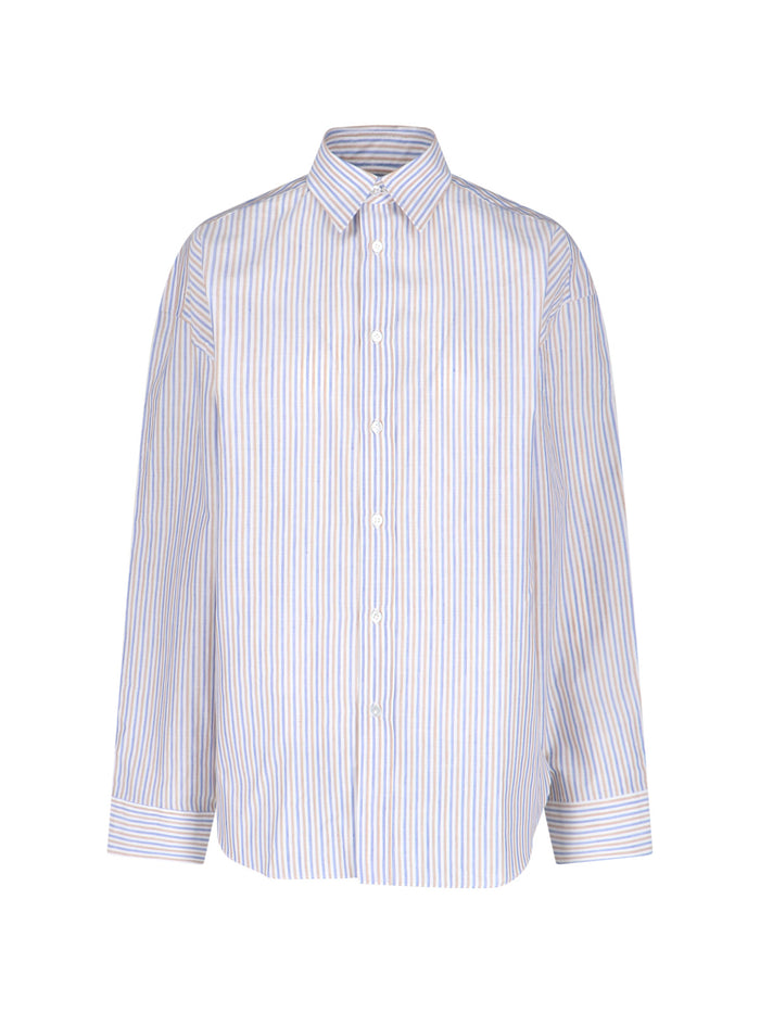 Finamore Shirts White Cotton Linen