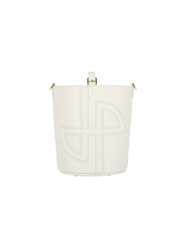Patou 100% Calf Leather bucket bag in white