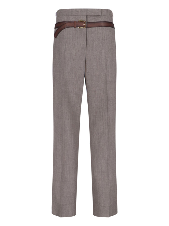 Prada Trousers Brown Polyester Virgin Wool