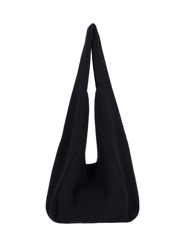 Aya Muse 70% Wool hobo bag in black