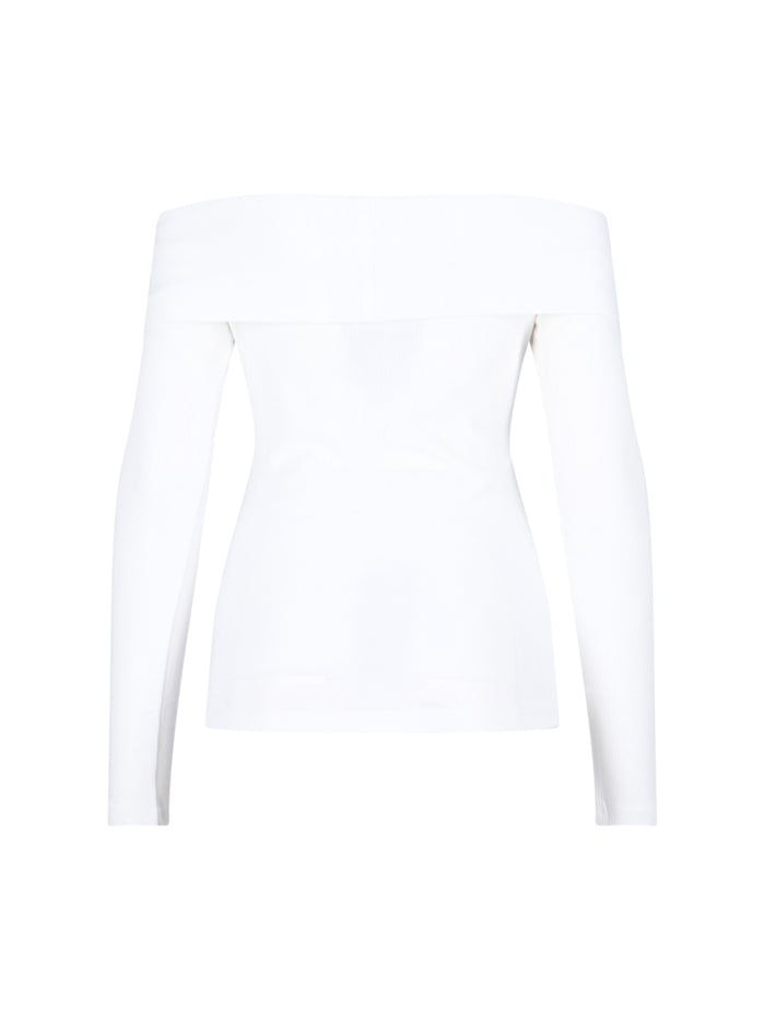 Adidas Top White Viscose Cotton Elastane