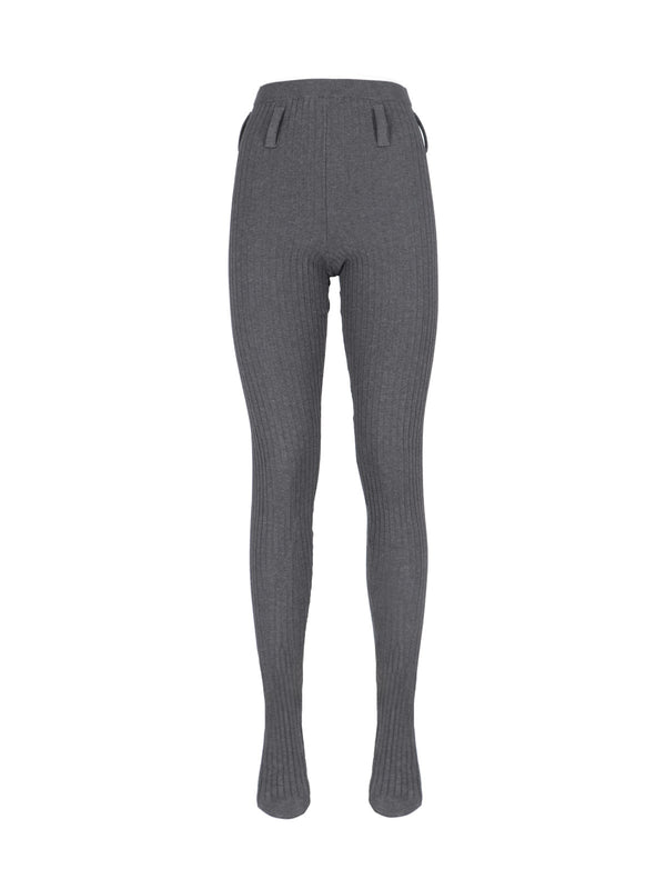 Prada 87% cotton 13% polyamide leggings in gray