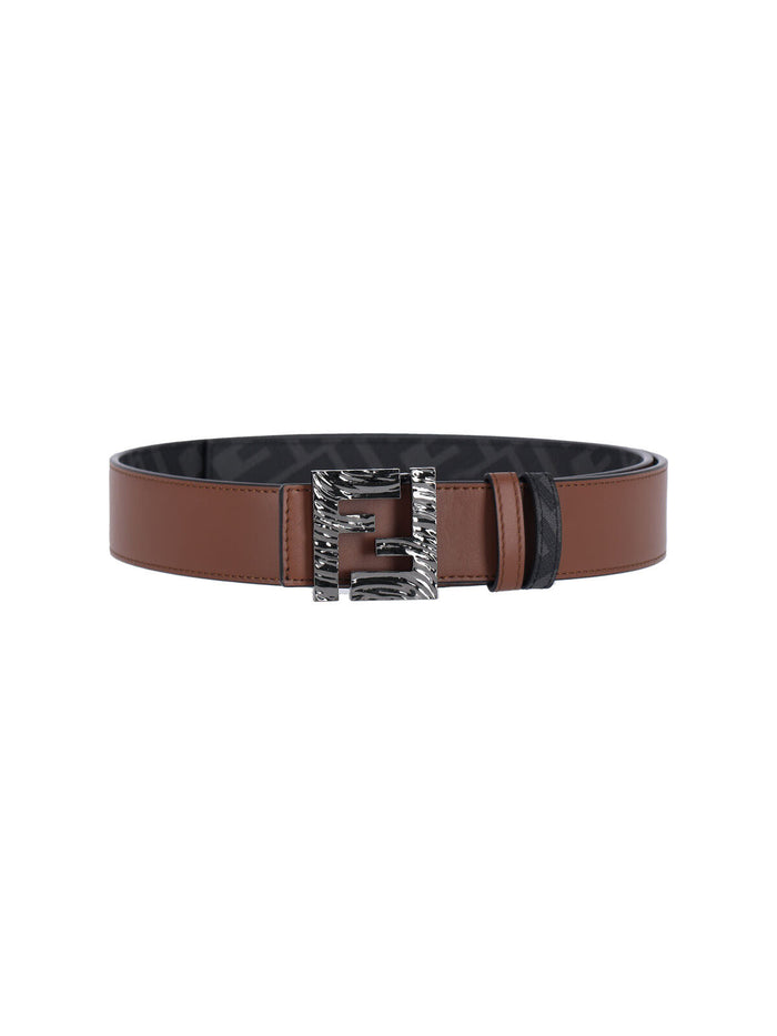 Fendi Belts Brown Calf Leather